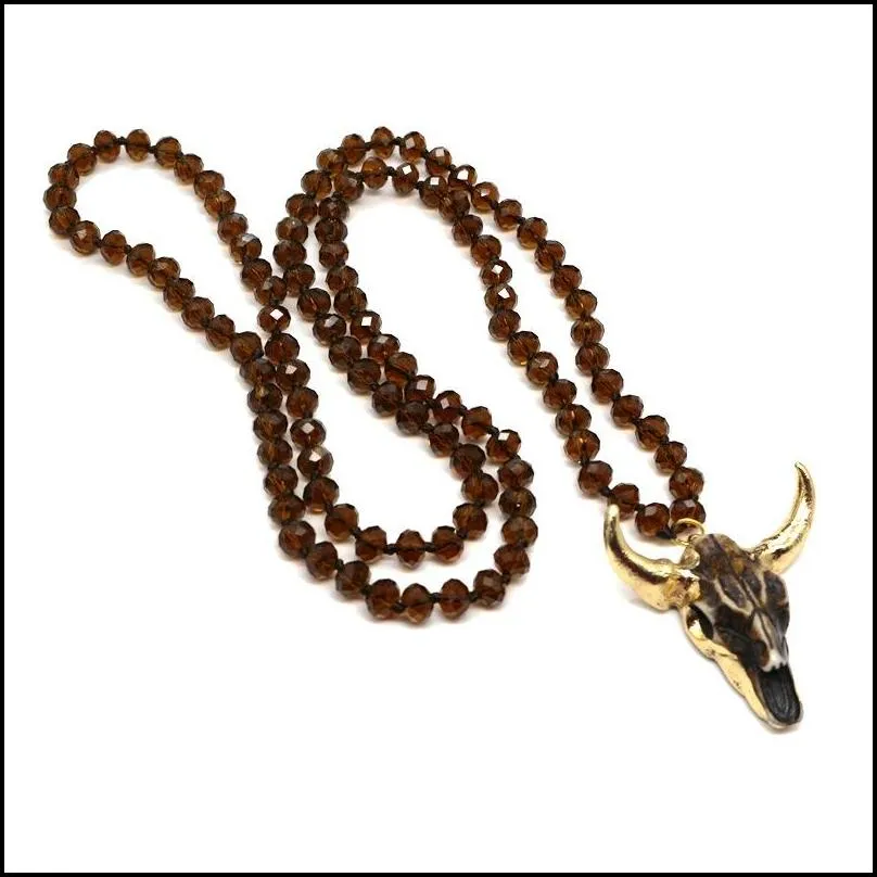new bohemian tauren cow pendant bull head necklace long chain gold horn stylish women men fashion jewelry gift