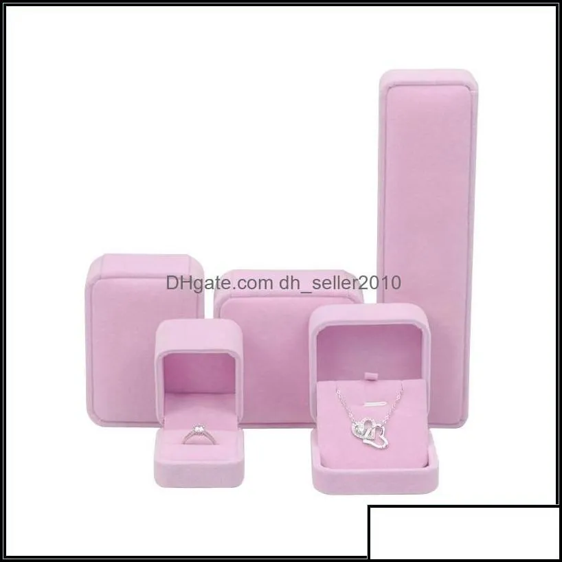 jewelry boxes pink jewelry gift packaging box veet ring cufflink earring pendant charm necklace bangle bracelet brooch jewellery pac