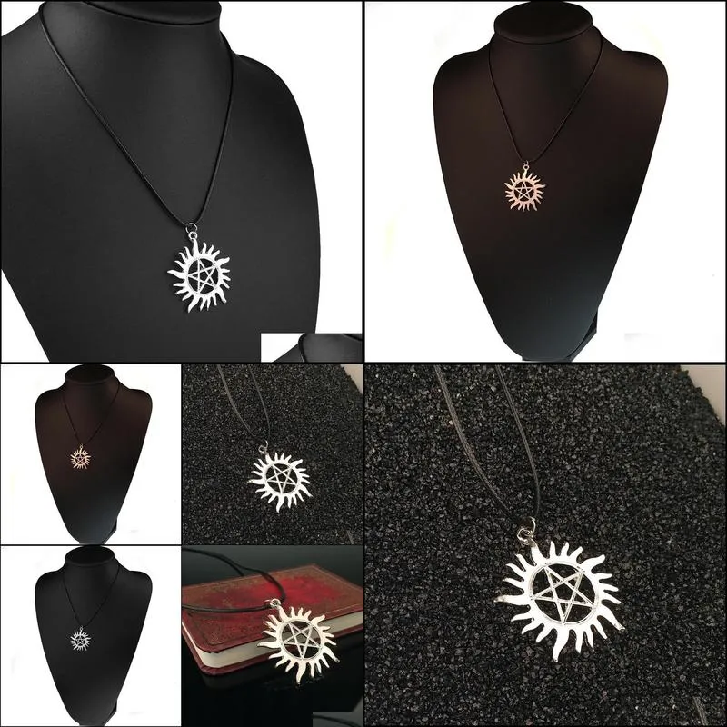 sun pendant necklace supernatural star for women men movie jewelry fasion fivepointed star beautifully necklace