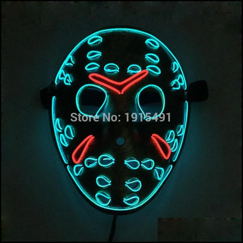 friday the 13th the final chapter led light up figure mask music active el fluorescent horror mask hockey party lights t200907