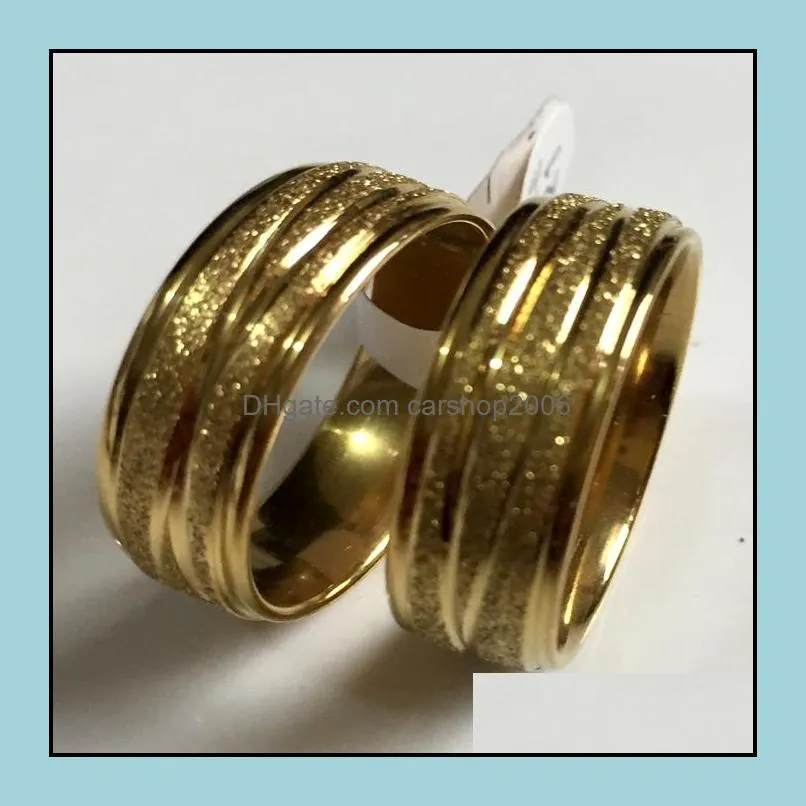 wholesale 36pcs comfort fit gold women men wedding 316l stainless steel rings fashion jewelry band ring