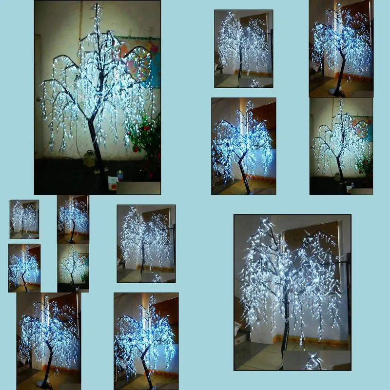 led artificial willow weeping tree light outdoor use 945pcs leds 1 8m/6ft height rainproof christmas decoration tree shipping