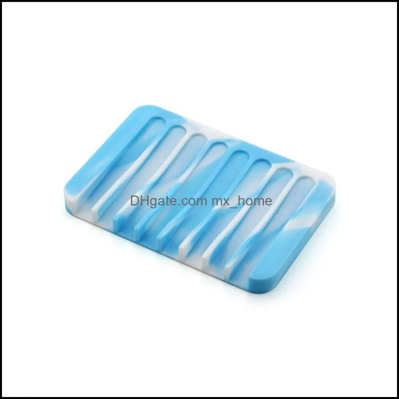 camouflage soap dish with drain silicone soap holder for shower bathroom kitchen self draining waterfall soap tray