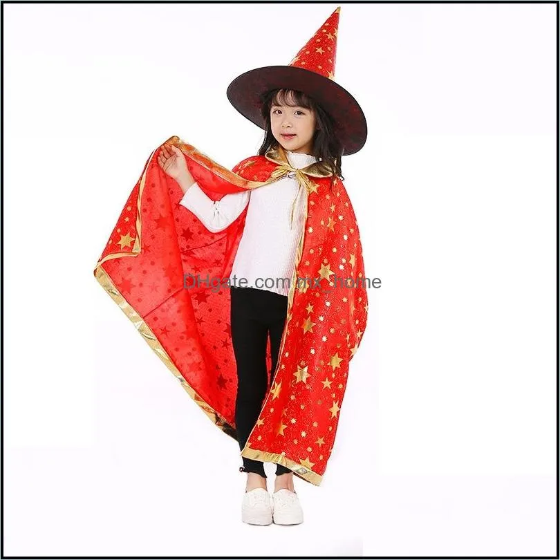 halloween party costumes witch cloak with hat trick or treat wizard costume accessories for cosplay props role play