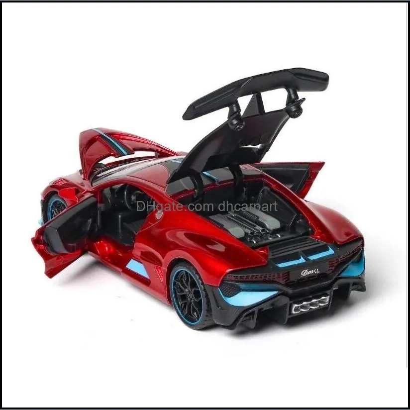 132 alloy bugatti divo super sports car model toy die cast pull back sound light toys vehicle for children kids christmas gift