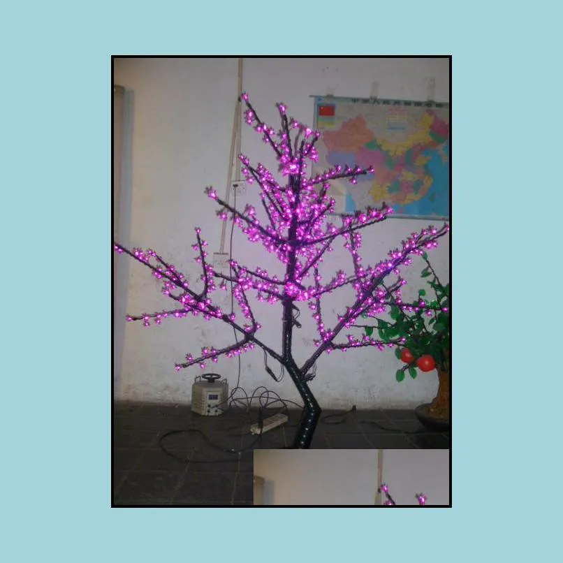 led cherry blossom tree light 480pcs led bulbs 1 5m height 110/220vac seven colors for option rainproof outdoor usage drop shipping