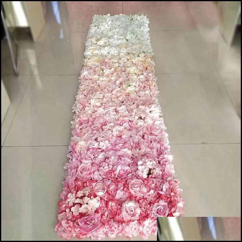 40x60cm artificial flower wall wedding decoration flower mats rose fake flowers hydrangea wedding flower panels t200716