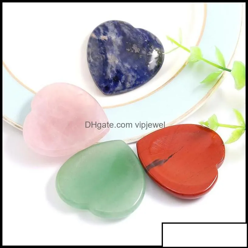 stone 20x6mm natural thumb stone worry mas palm hand crystal heart shape gemstone gua sha tool healing beauty diy decor dhseller2010