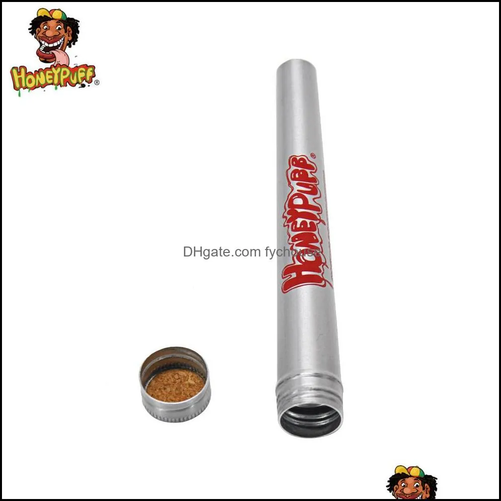 honeypuff aluminum metal tube doob for different size rolling paper airtight smell sealing rolling cone smoking accessories