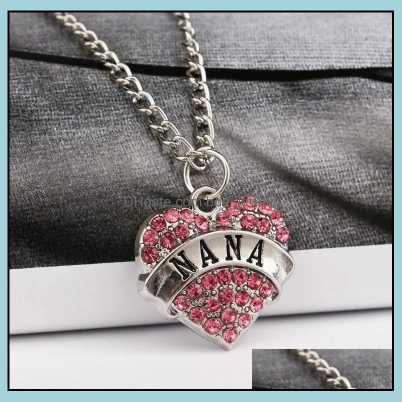 diamond peach heart pendant necklaces mothers day gift family daughter sister crystal necklace