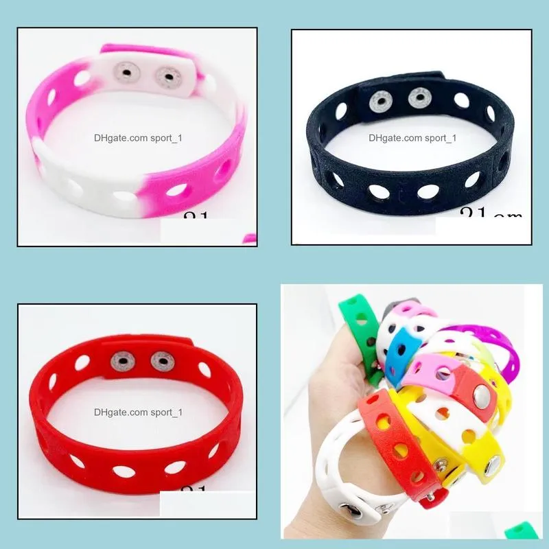 soft silicone bracelet wristband 18/21cm fit shoe croc buckle charm accessory kid party gift fashion jewelry wholesale
