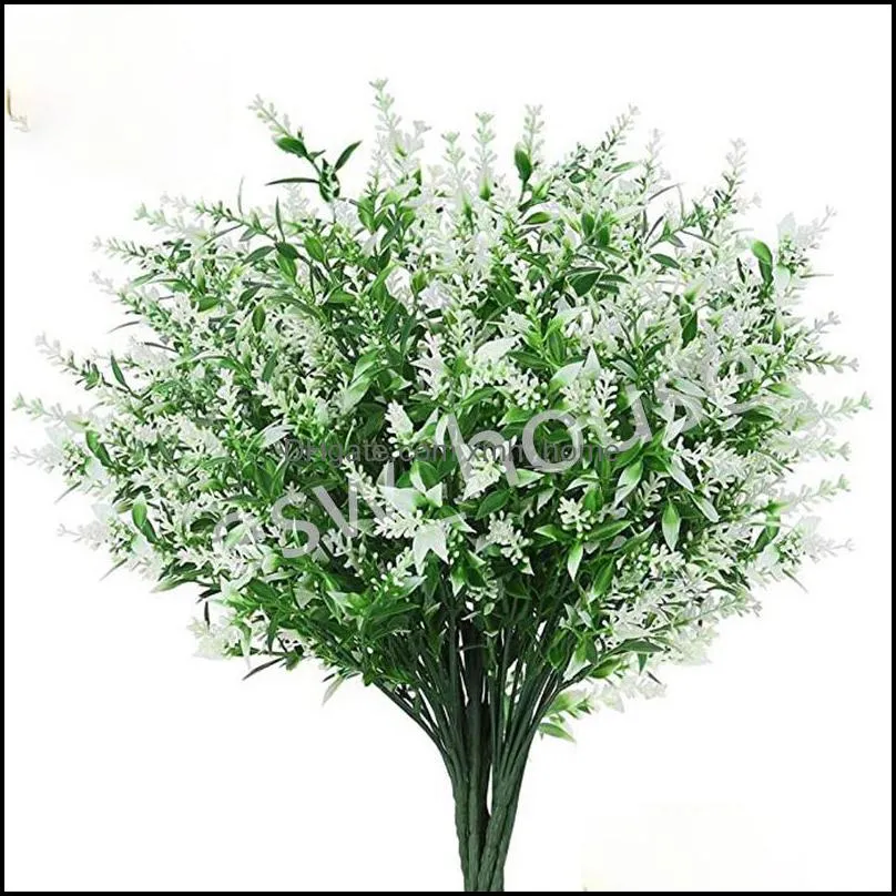 artificial lavender plant flowers white pink purple green plastic fake lavender greenery wedding home garden decoration