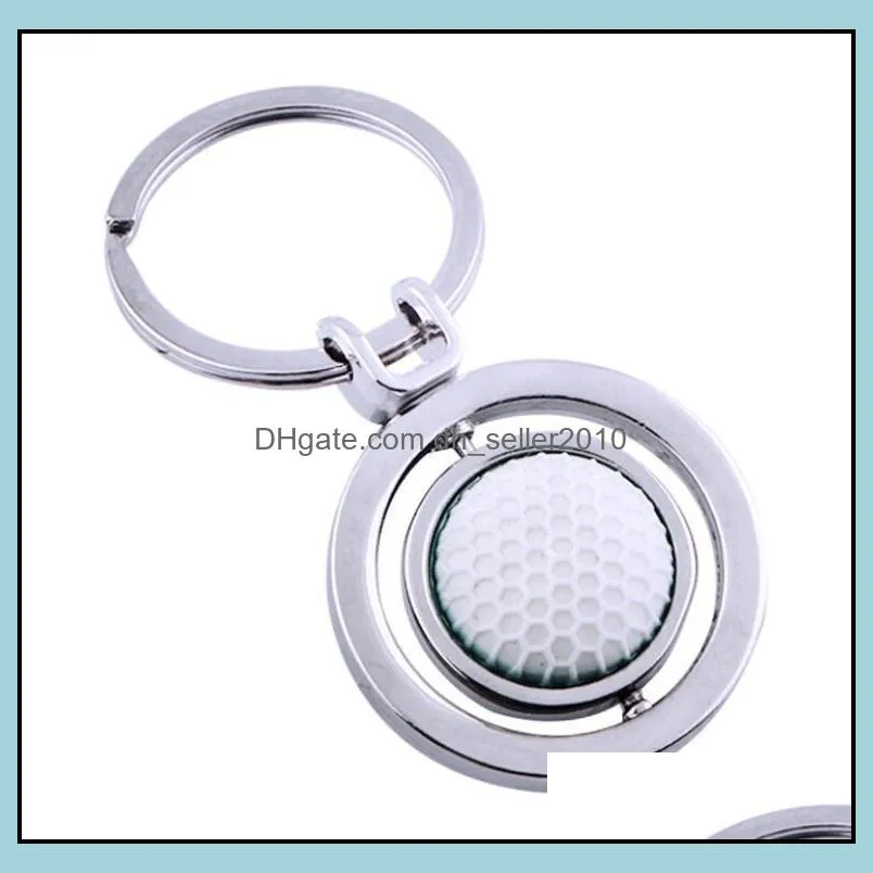 stainless steel sports keychain pendant fashion football basketball golf keychains luggage decoration key ring