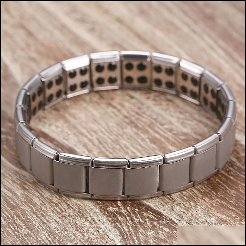 hot energy magnetic health bracelet for women men health style plated silver stainless steel bracelets gifts fashion jewelry wholesale