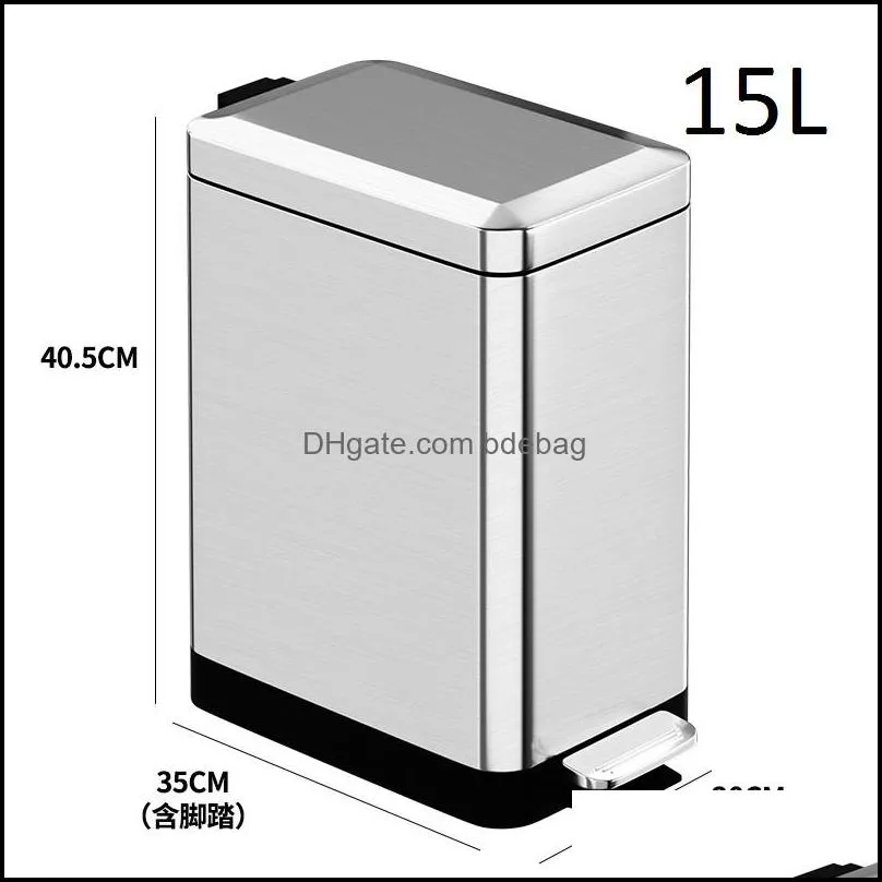 10/15/18l waste bins slim profile step trash can wastebasket stainless steel bathroom bedroom kitchen garbage container bin