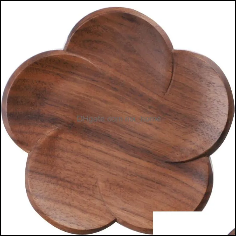 walnut wood coasters coffee tea cup wooden placemat heat heat resistant drink mat home table mug pad