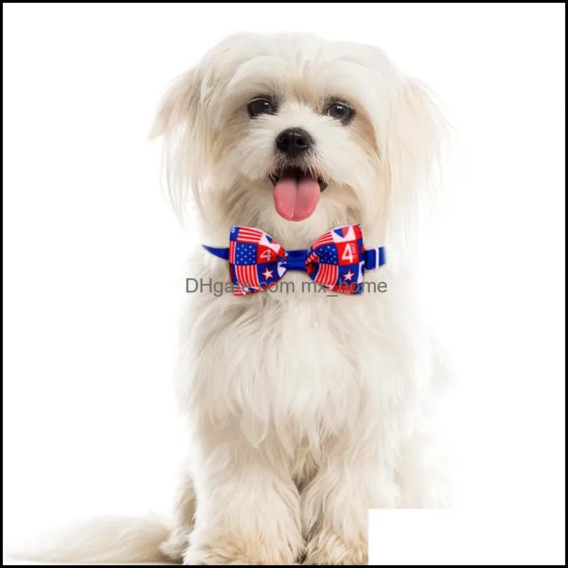 independence day dog collars pets cat puppy adjustable bow tie 4th of july small dogs decorative supplies