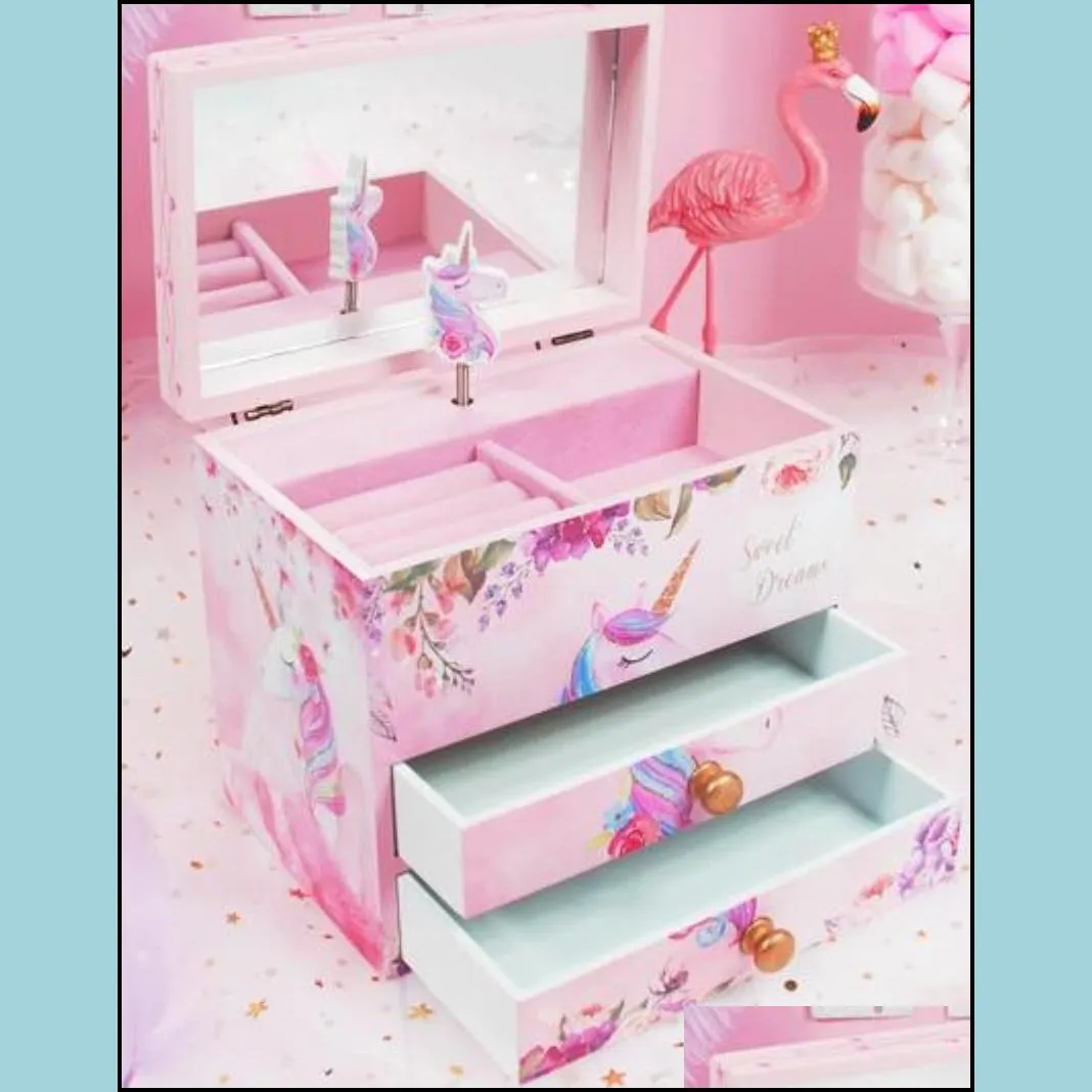 Children jewelry box Korean princess small ear stud storage box