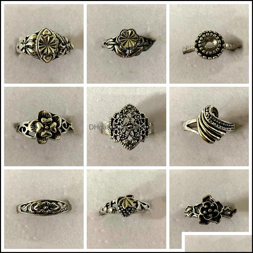 wholesale 30pcs retro fashion alloy rings herren damen verlobungring mariage anniversary party jewelry