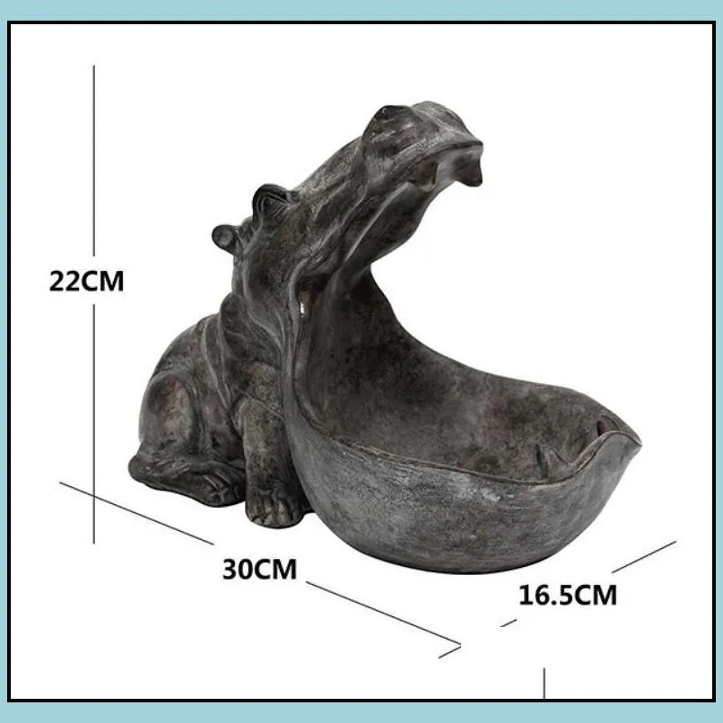 hippopotamus statue decoration resin artware sculpture statue decor home decoration accessories t200330