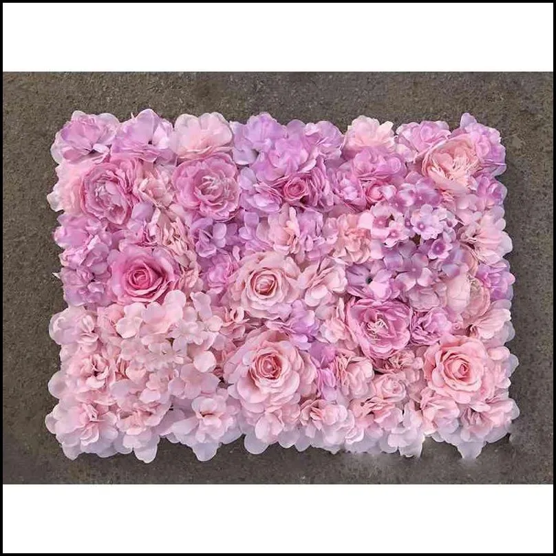 40x60cm artificial flower wall wedding decoration flower mats rose fake flowers hydrangea wedding flower panels t200716