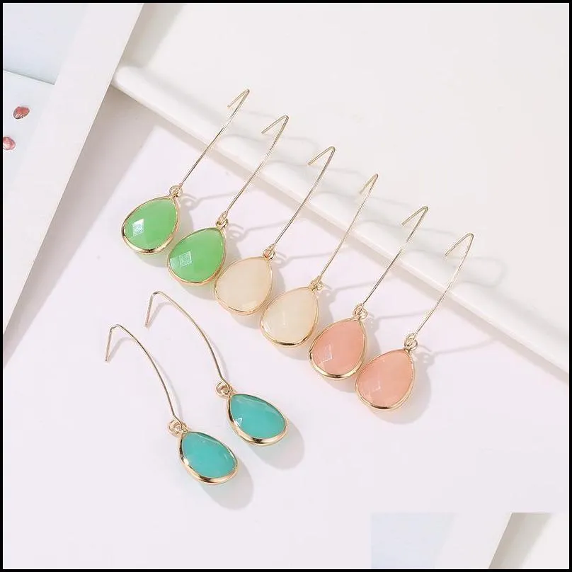 water drop earring for women 2019 simple jelly color fashion crystals earings