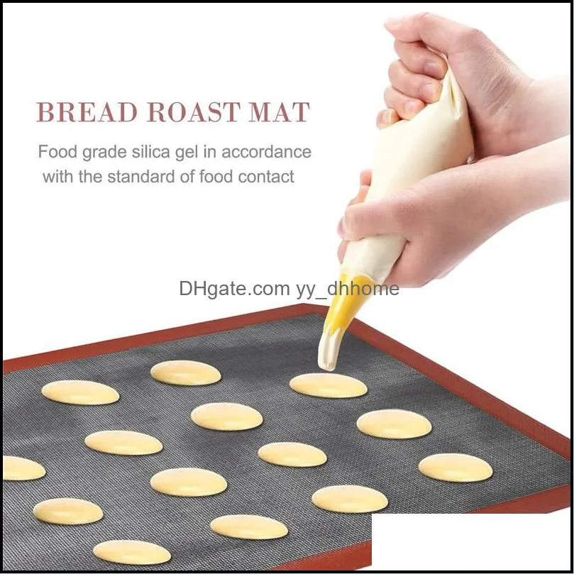 bbq silicone mat nonstick baking mat high temperature resistant silicone baking mat macaron cake oven pad