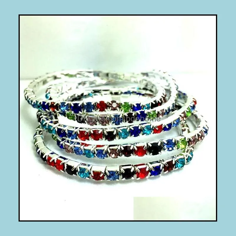 wholesale 12pcs wristbands girls lady kids sparking cz crystal stretch stone fashion bracelet jewelry party favors bangle