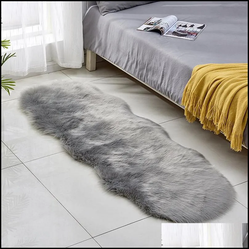 living room plush floor rugs mats kids room faux fur area rug carpet solid fluffy soft shaggy carpet artificial sheepskin hairy