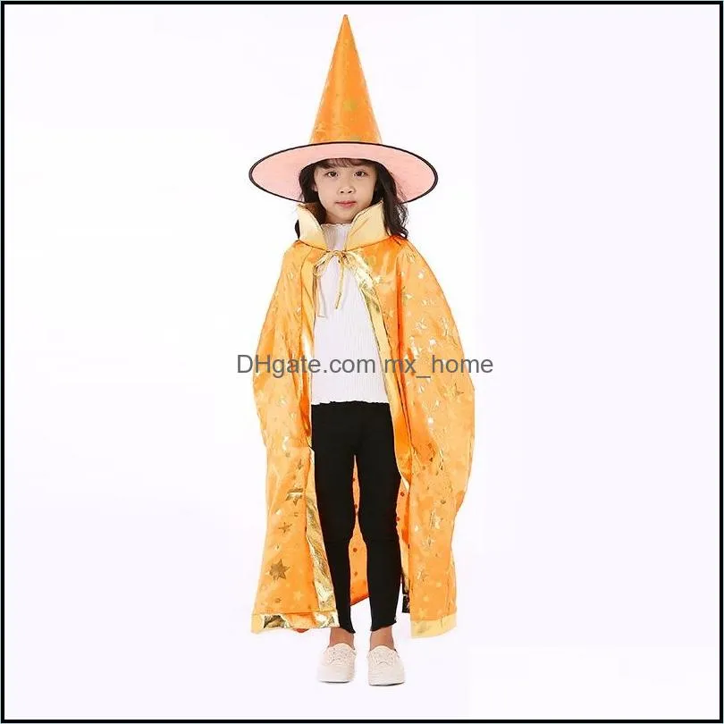 halloween party costumes witch cloak with hat trick or treat wizard costume accessories for cosplay props role play