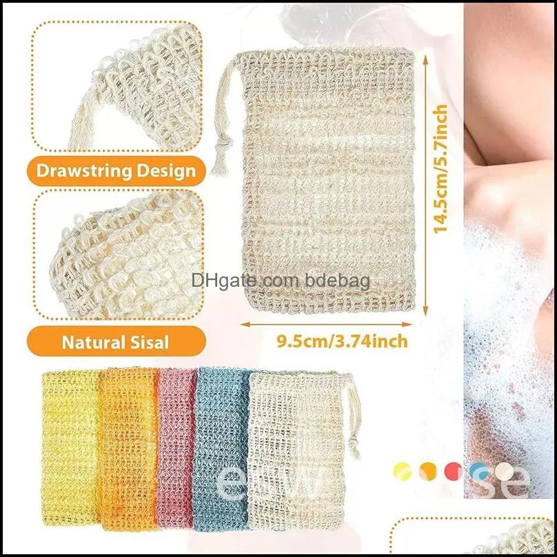 multicolor natural exfoliating mesh bags cotton soap shower exfoliate sponge pouch foaming net bath toilet supplies