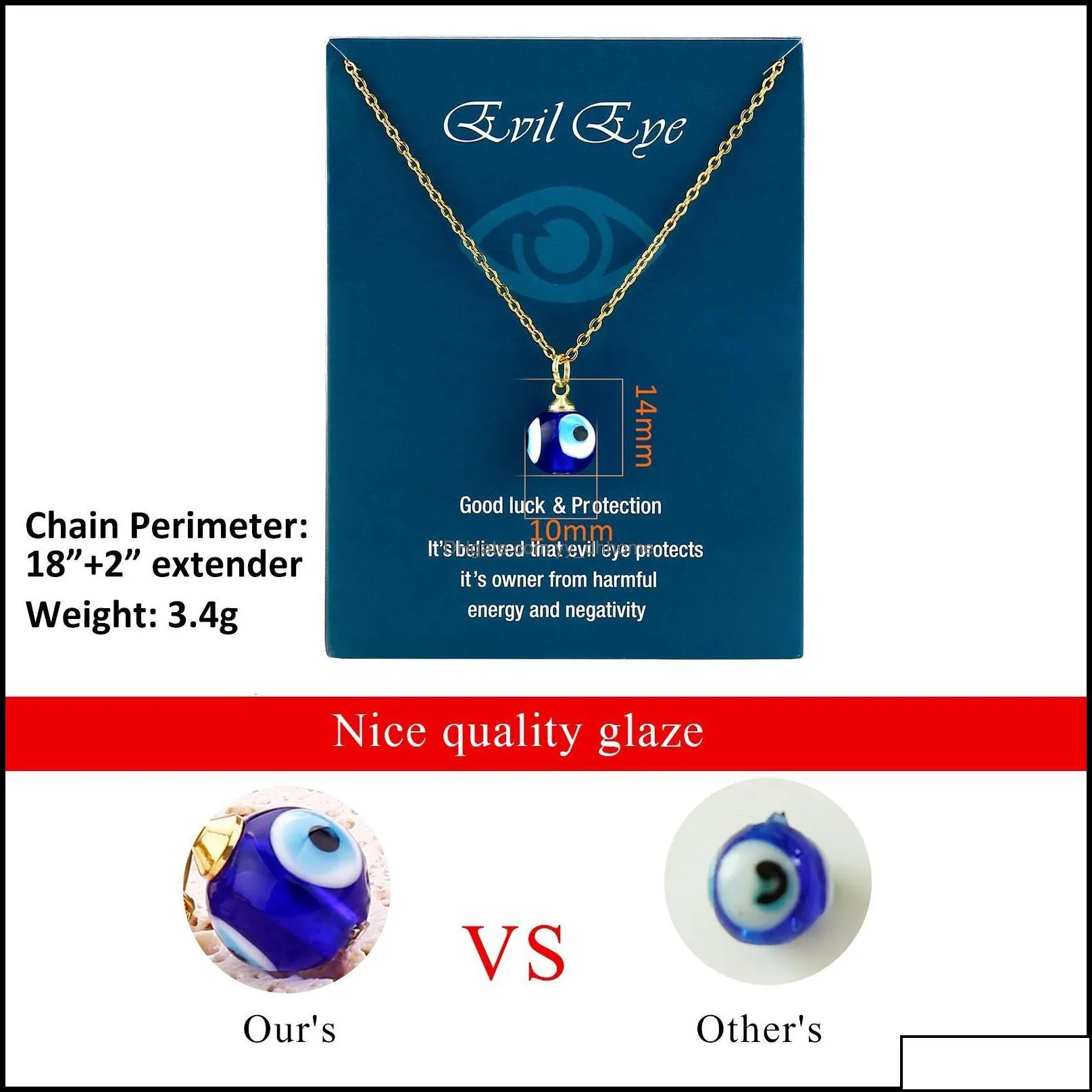 Pendant Necklaces Pendants Jewelry Blue Evil Eye Charms Necklace For Women Stainless Steel Gold Turkish Eyes Gift Bijoux Drop Delivery