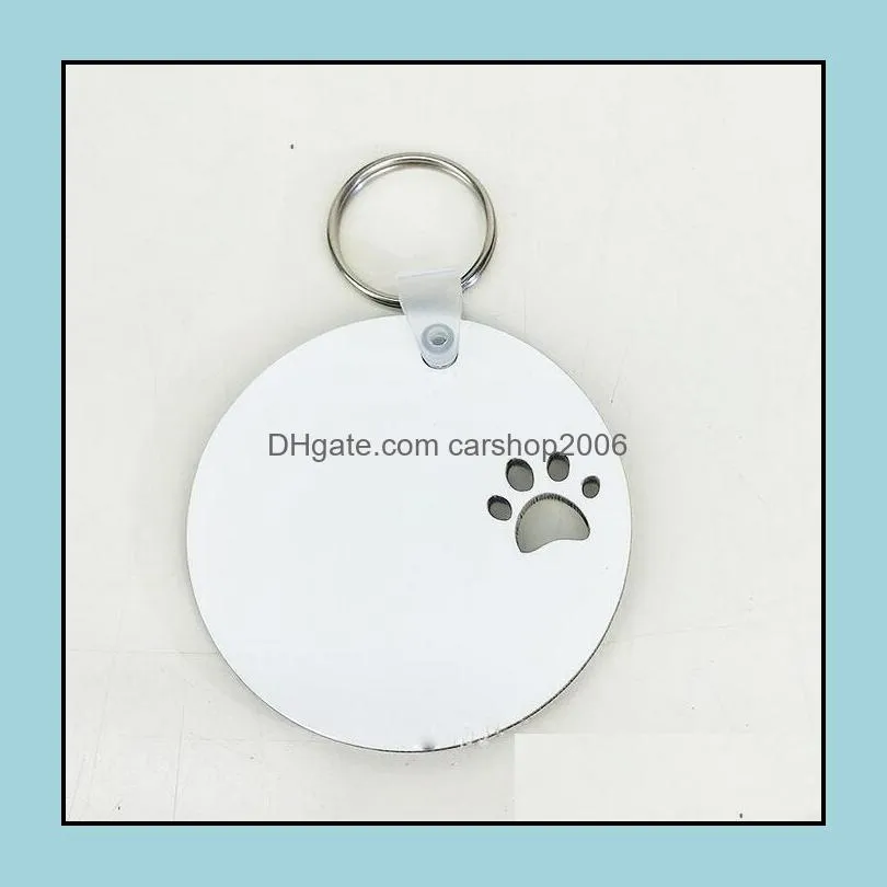 wooden sublimation blank keychain pendant double sided heat transfer pet keychains bag decoration wholesale