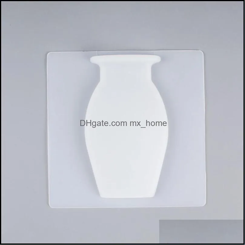 silicone vases magic suction wallmounted seamless silicone vase wall hanging soft vase home office refrigerator vases