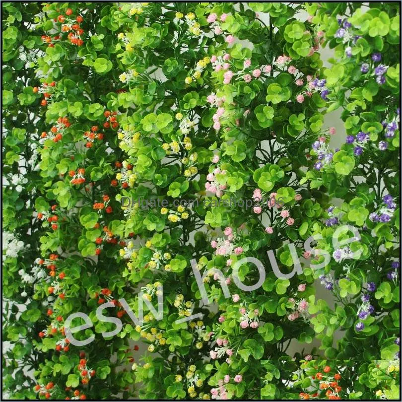 artificial eucalyptus garlands with baby breath flower vines faux real touch gypsophila garland for wedding arch decor