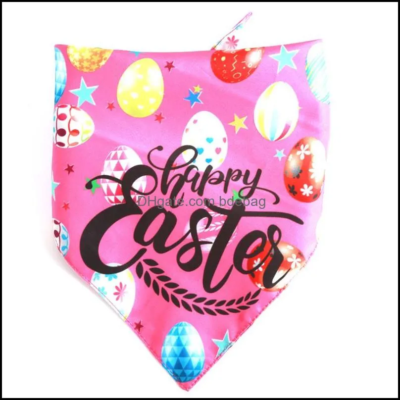 easter dog bandana triangle bibs with easter eggs and rabbit star printing kerchief easter dog costume accessories decoration for medium