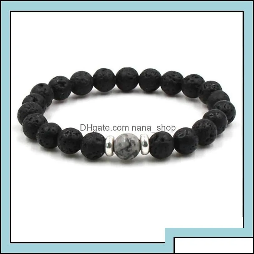 charm bracelets natural cross black lava stone beads elastic bracelet essential oil diffuser bracelets volcanic rock bea dhseller2010