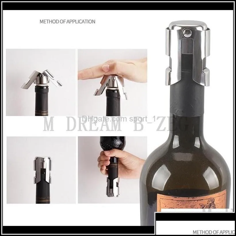 Stainless Steel Bottle Stopper Sile Champagne Stoppers Creative Style Mouth Easy To Use X3Qhb Bar Tools Etmek