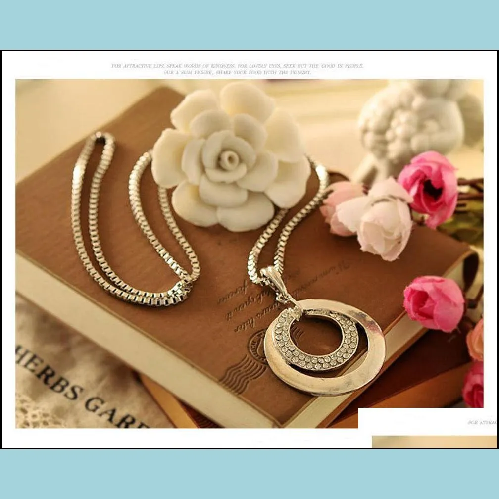 necklaces pendant crystal rhinestone long chain necklace