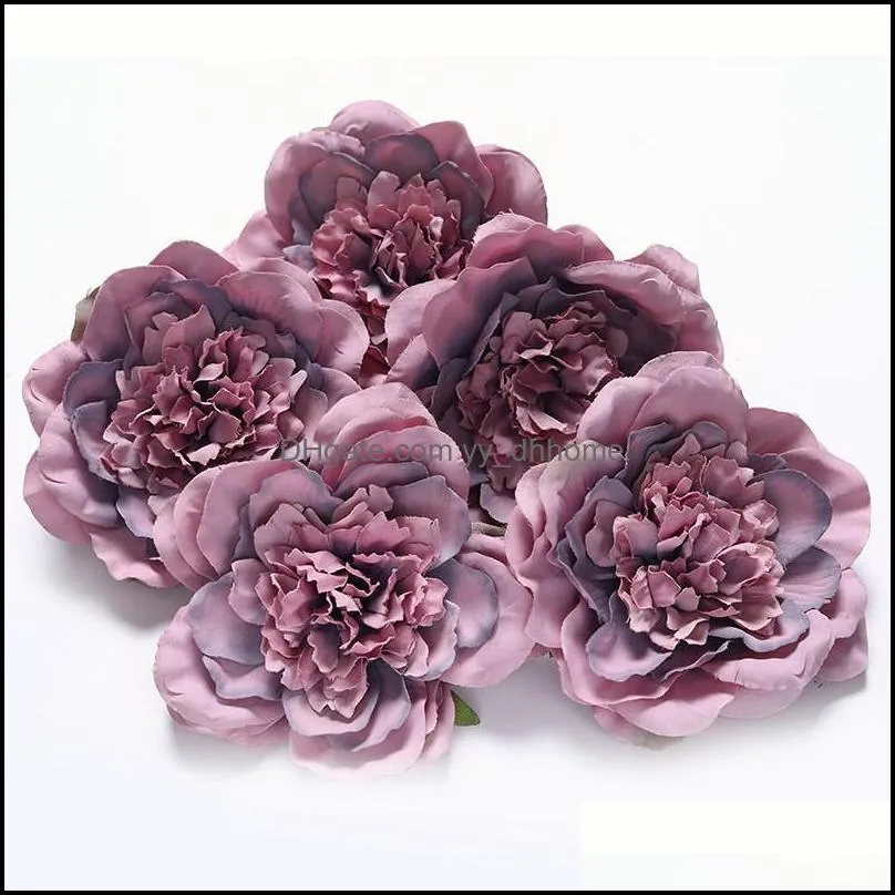 10cm simulation poney multicolor artificial peony flower head for wedding party decoration diy decorative wreath flower