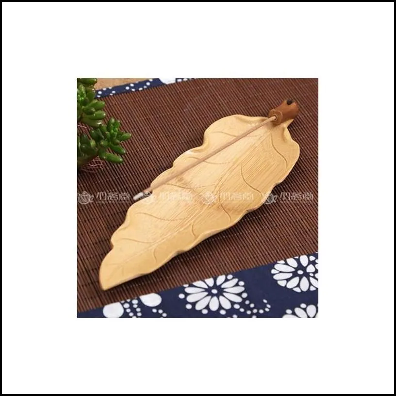 Wholesale Chinese Wood Incense Burner Handmade Unique Incense Holders Leaves Shape House Decoration Living Room Censer Gift Vqna2