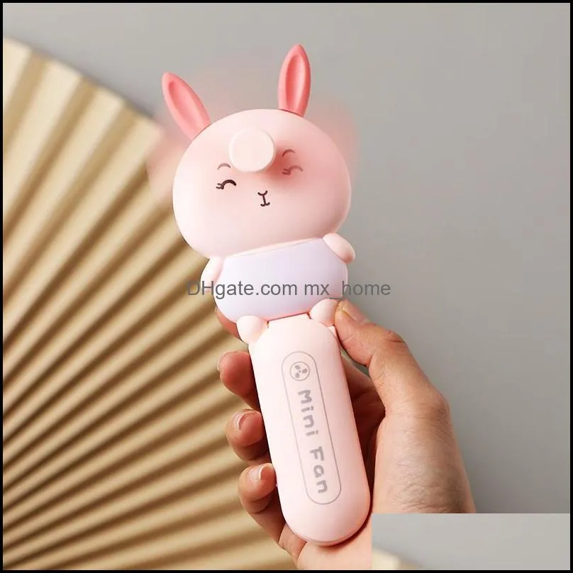 usb hand held folding fan mini animal holding fan with makeup mirror comb portable travel usb fan