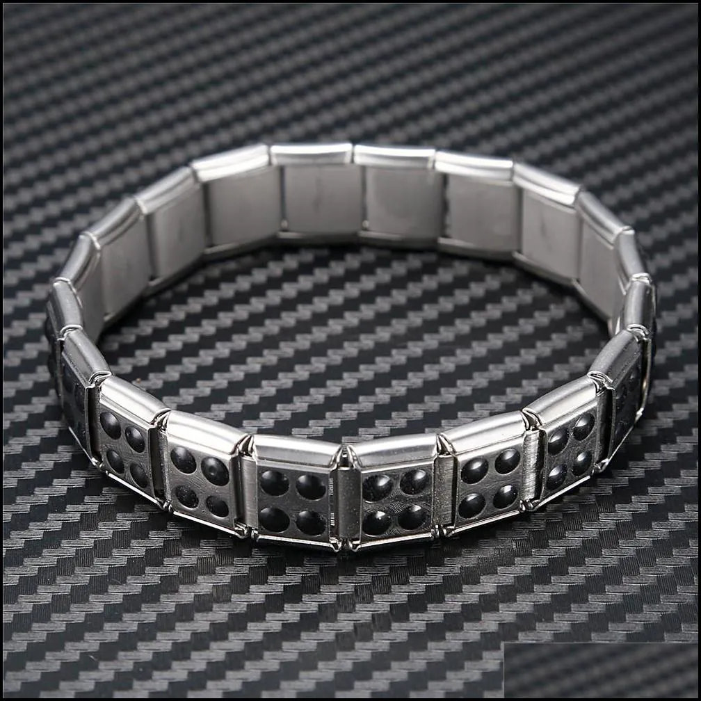 hot energy magnetic health bracelet for women men health style plated silver stainless steel bracelets gifts fashion jewelry wholesale