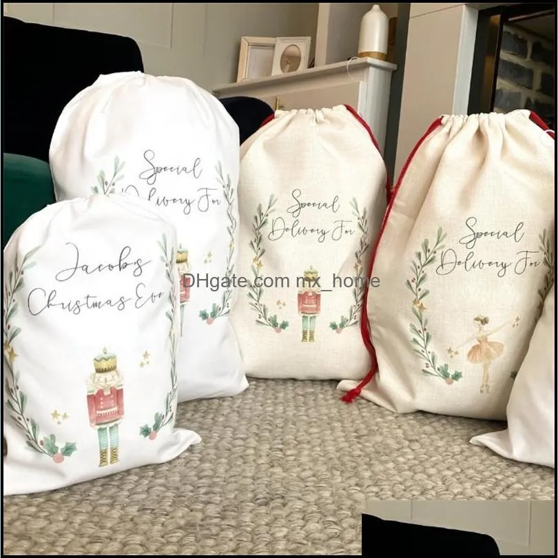 sublimation blank halloween christmas bags diy personalized santa sacks drawstring bag xmas gift bag