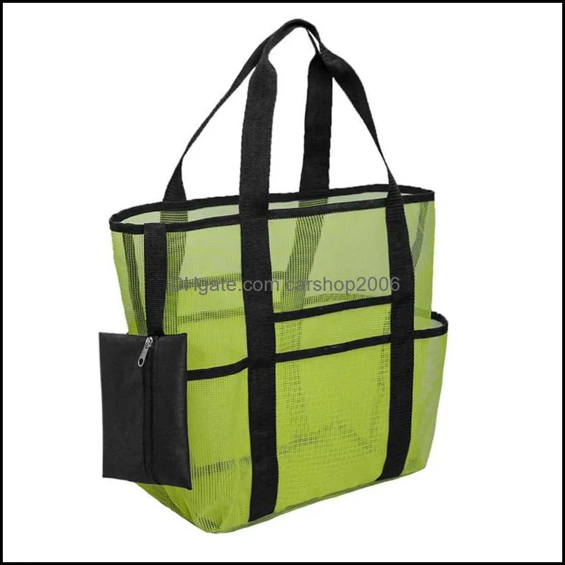 mesh beach bag large lightweight market grocery picnic beach tote green blue black beach toy bags