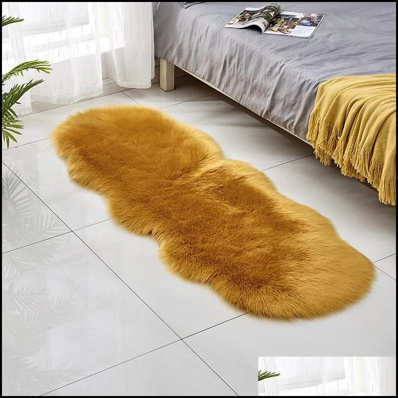 living room plush floor rugs mats kids room faux fur area rug carpet solid fluffy soft shaggy carpet artificial sheepskin hairy