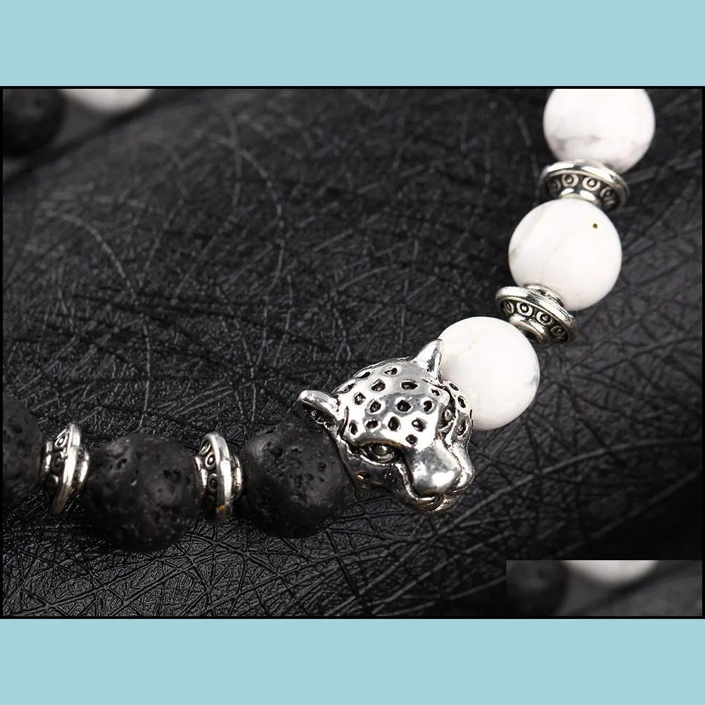 charm bracelets wholesale fashion woman man plating gold silver chain bracelet crystal lava stone skeletons tiger eye jewelry bead