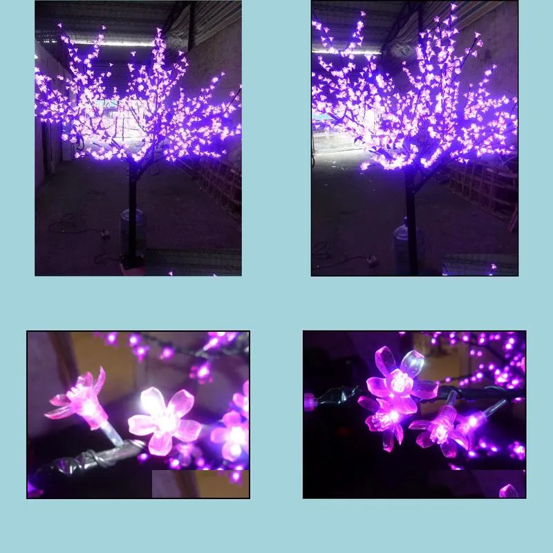 led night light cherry blossom tree light 864pcs led bulbs 2m height 110/220vac pink rainproof outdoor use shipping drop shipping