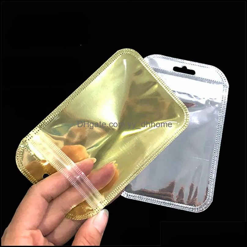 translucent laser pouch bag gold silver plastic packaging bag resealable single packaging bag retail package pouches