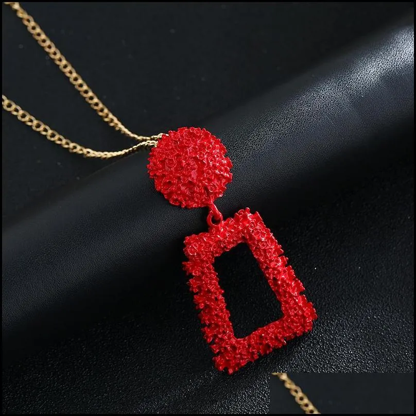 pretty statement necklace pendant design long chain geometric necklace exaggerate jewelry accessories maxi necklace